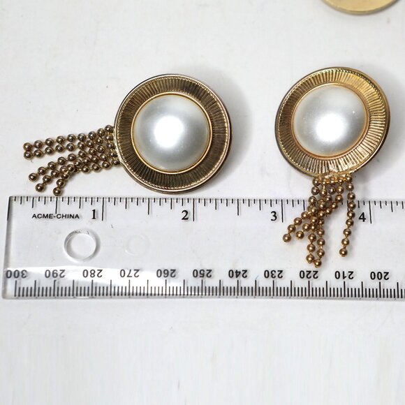 Vintage 1980s Statement Clip Earrings Lot of 4 Pairs Large Disco Retro Glam - Picture 8 of 12